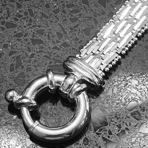 sterling Silver diamond cut Riccio link bracelet statement ladies vintage QVC